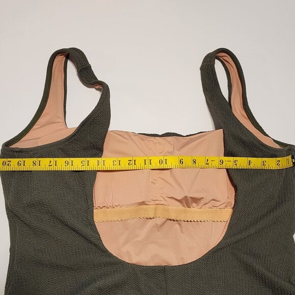 J.Crew one piece swimsuit size 22 green textured fabric New plus - Picture 7 of 12
